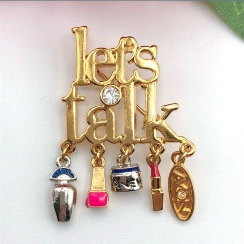 "Let's Talk" Vintage Avon Brooch Pin